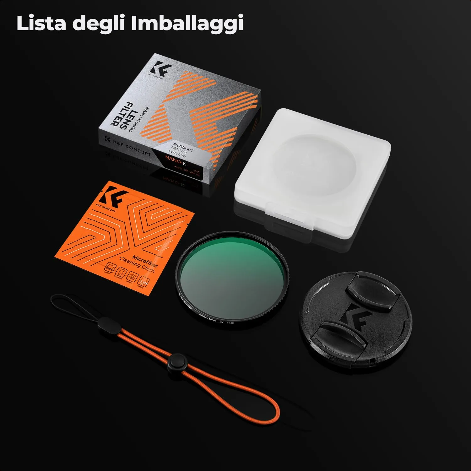 K&F Concept Nano-Klear filtro UV 82mm con tappo