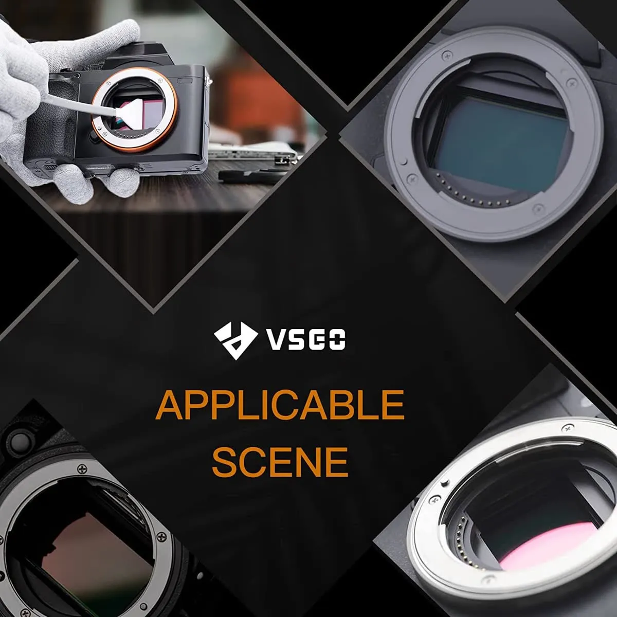 VSGO VS-S03E kit pulizia sensore full-frame 24 mm 12 pezzi