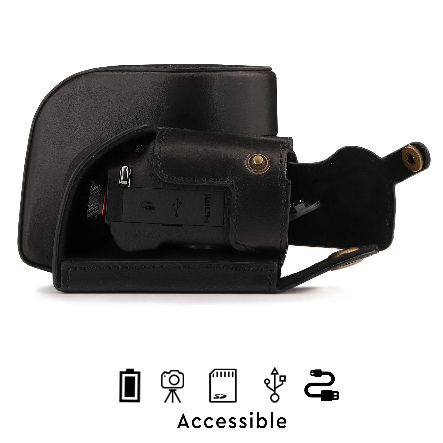MegaGear MG1382 custodia pelle nera G1 X Mark III