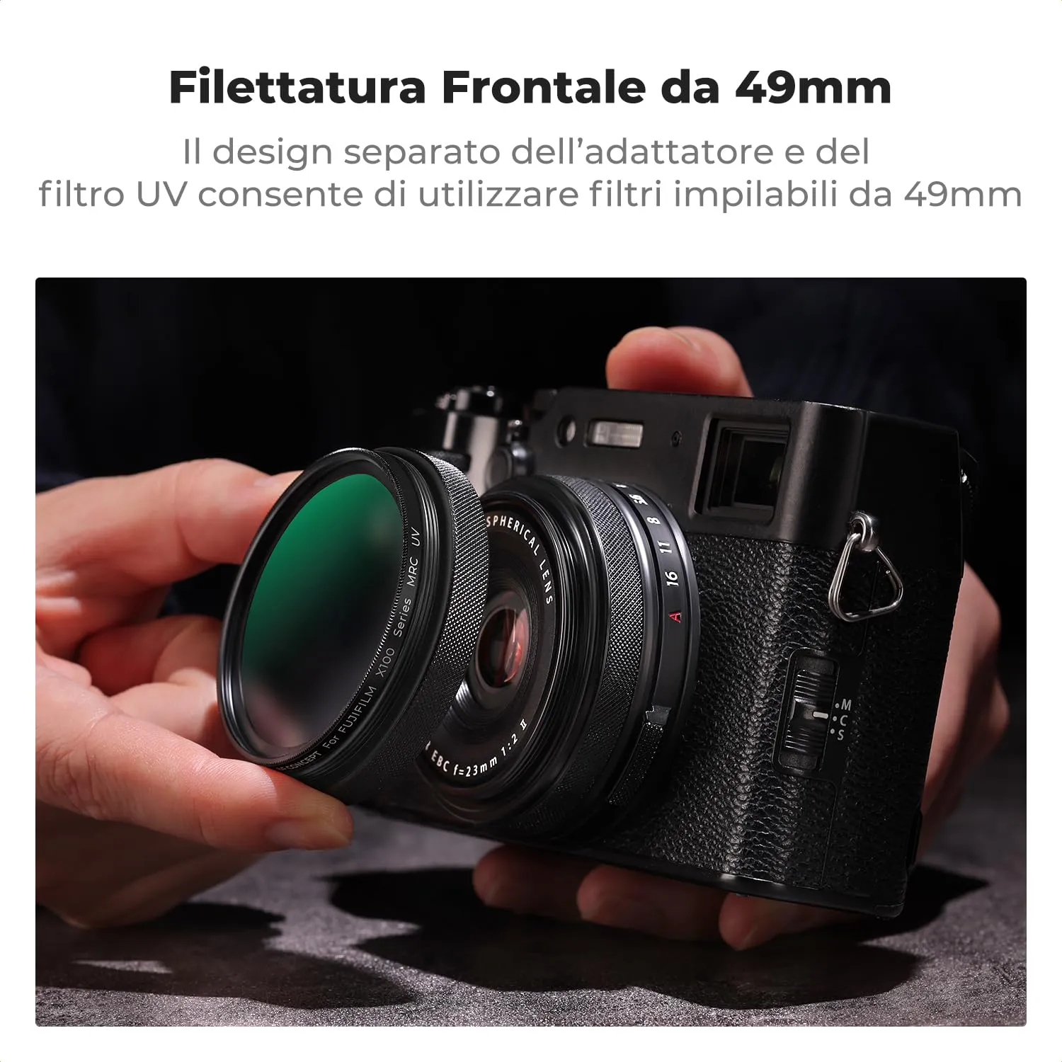 K&F Concept Nano-Xcel Filtro UV X100 Nero protezione