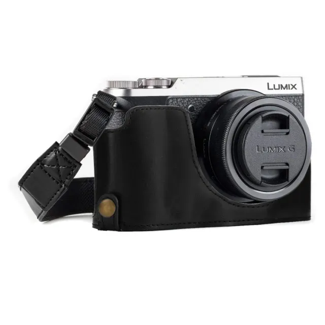 MegaGear Ever Ready Mezza Custodia GX85 GX80 Nero ecopelle