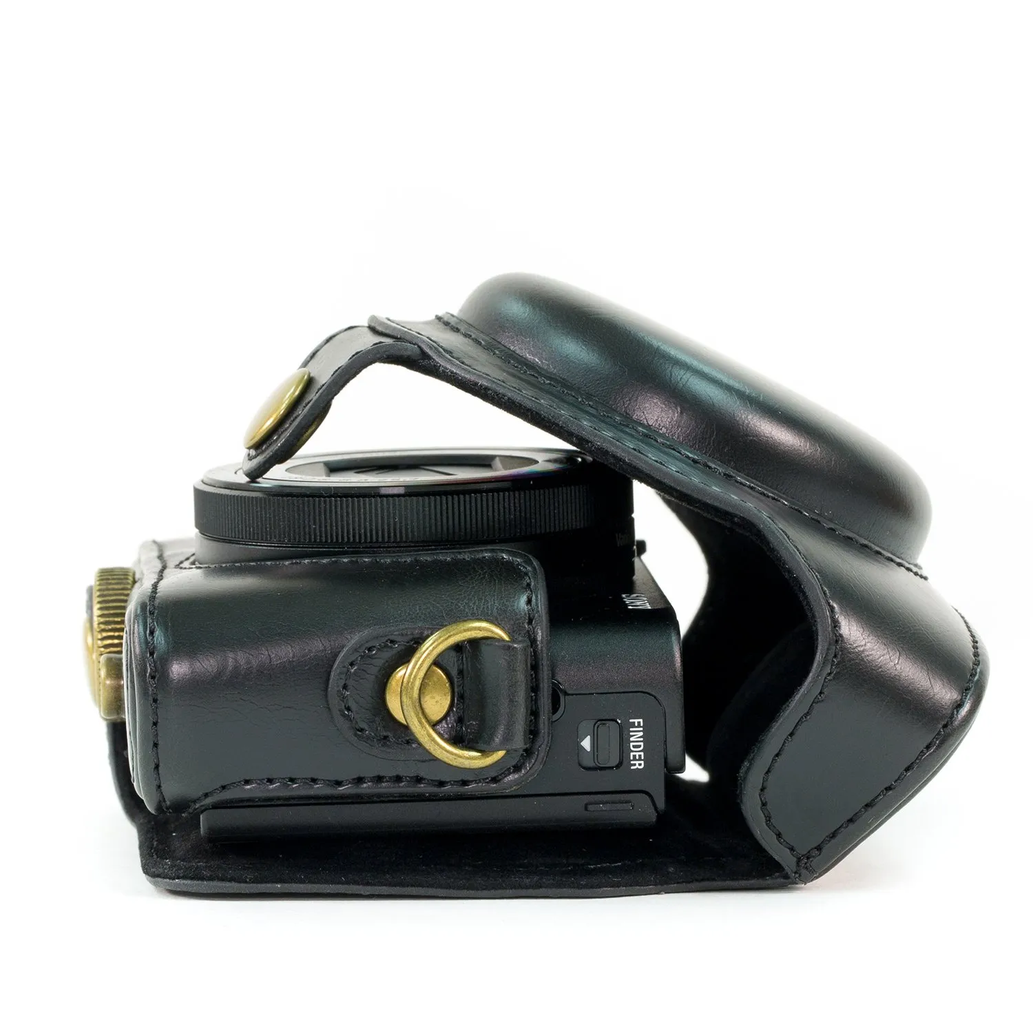 MegaGear Custodia Pelle Sony DSC-RX100 Nera Ever Ready