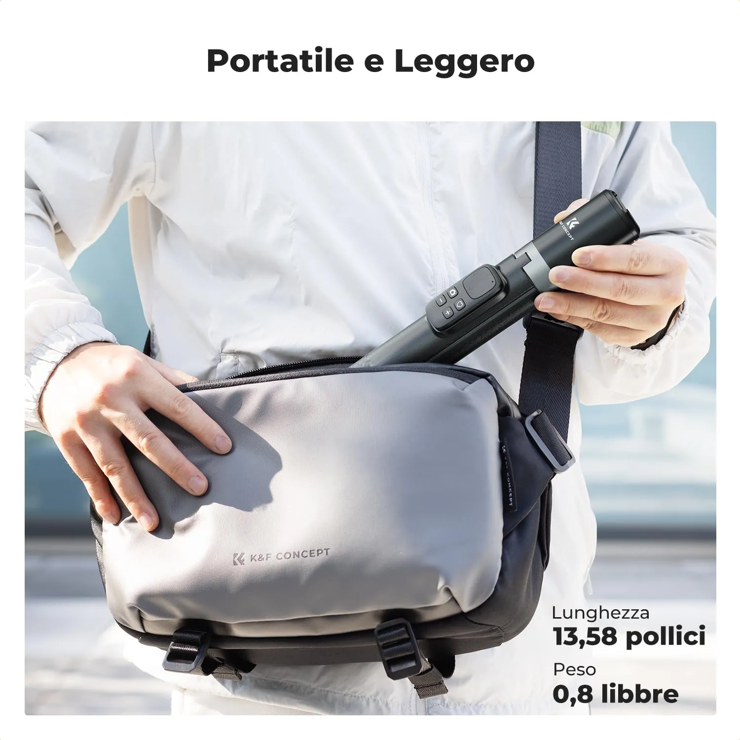 K&F Concept Bastone Selfie Treppiede 175cm Nero