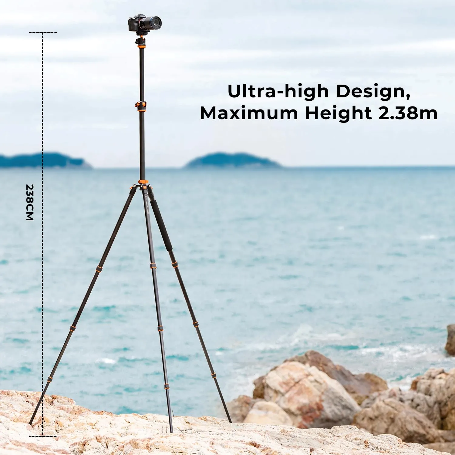 K&F Concept T254A8+BH-28L treppiede alluminio 240cm