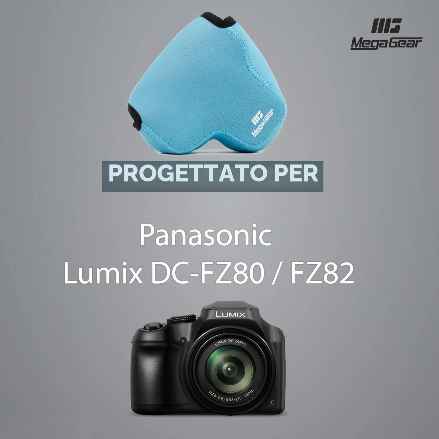 MegaGear MG1167 custodia neoprene FZ82 FZ70 blu
