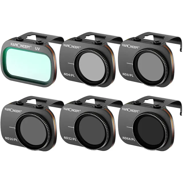 K&F Concept Mini kit filtri 6 pack ND-PL UV vetro