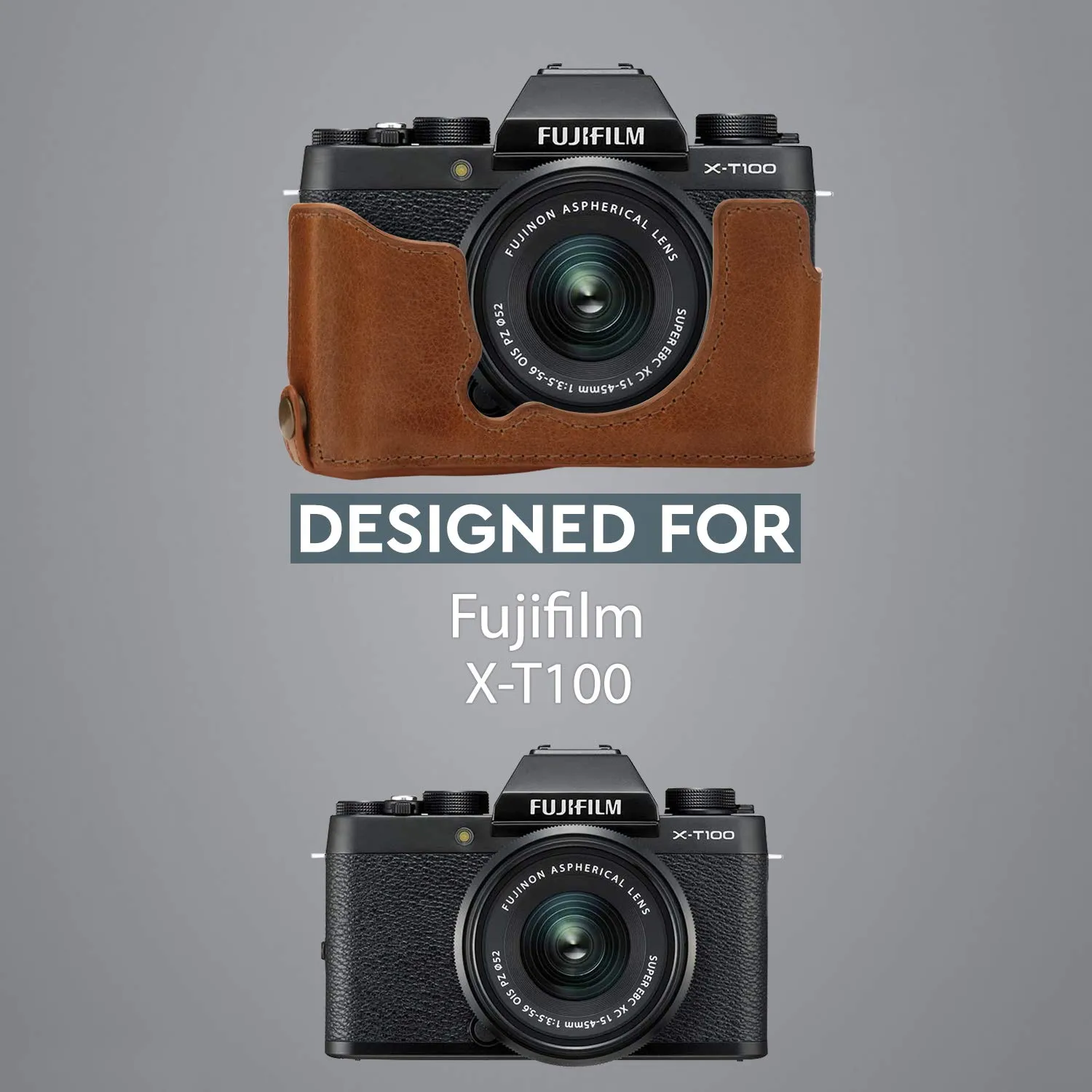 MegaGear Ever Ready custodia fotocamera X-T100 pelle marrone
