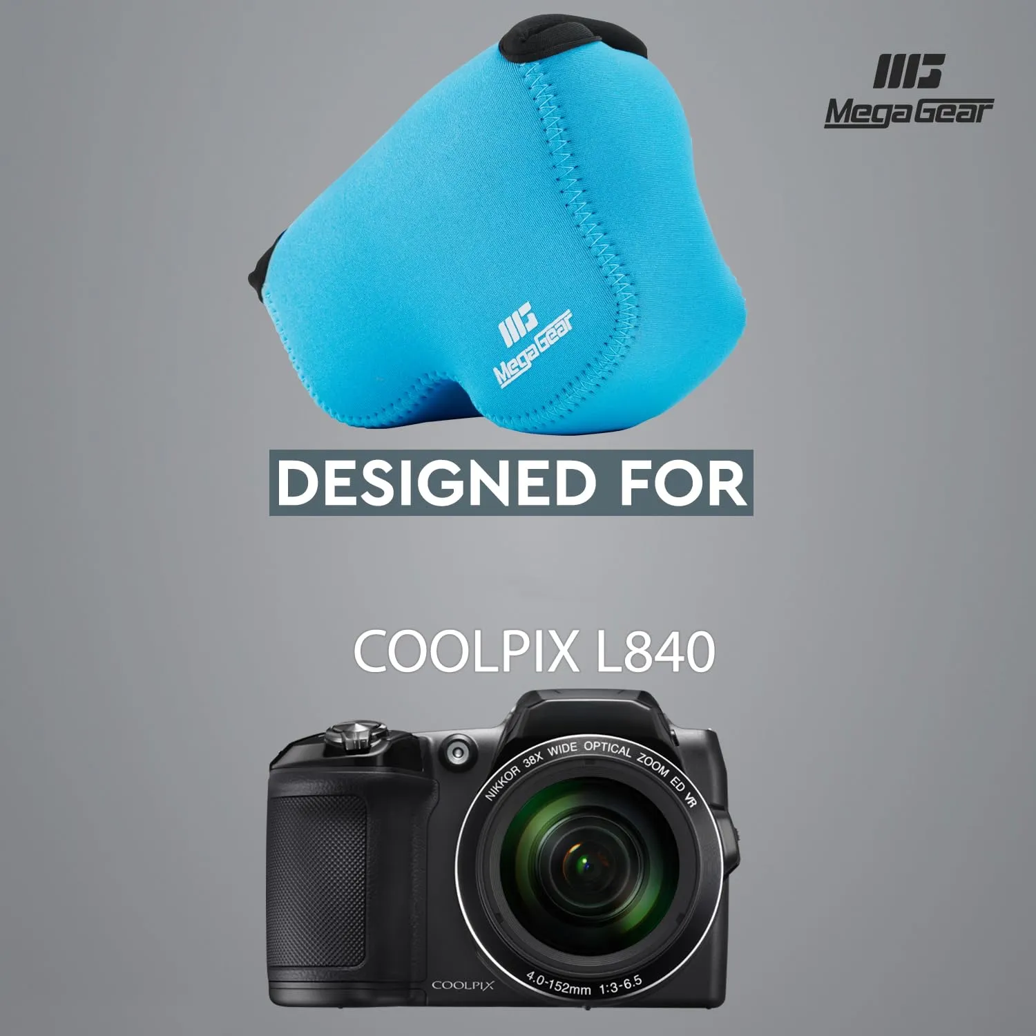 MegaGear custodia neoprene Nikon Coolpix L840 leggera