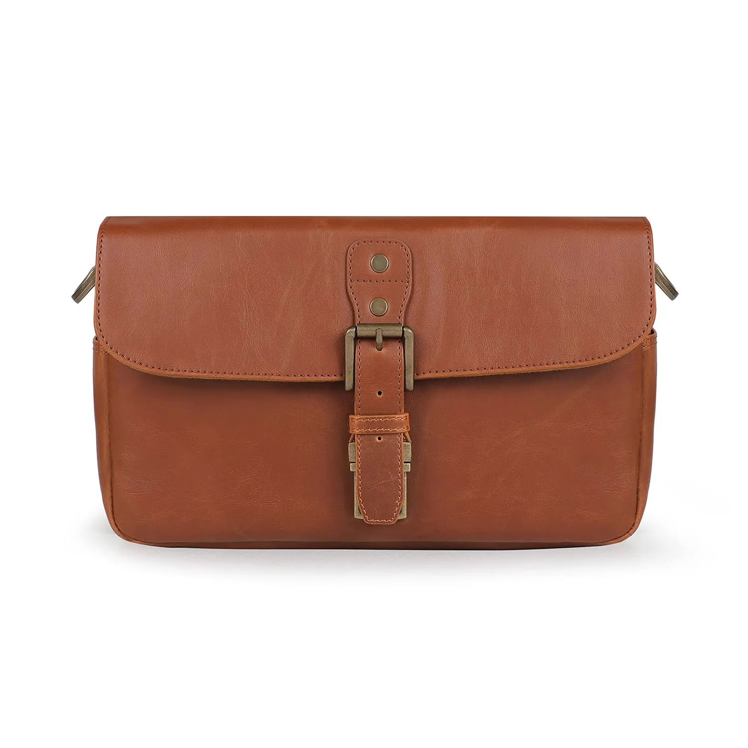 MegaGear MG1524 borsa tracolla pelle marrone chiaro mirrorless