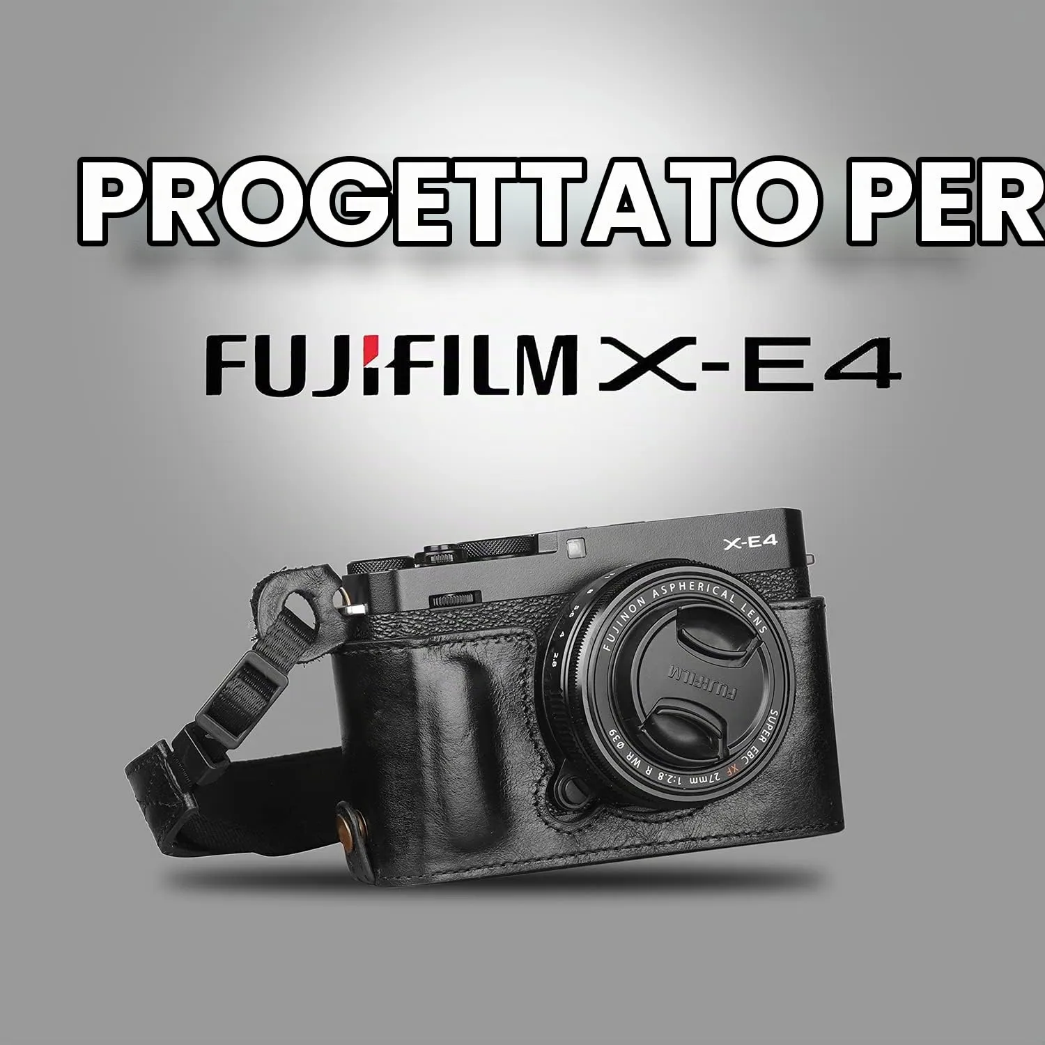 MegaGear X-E4 Custodia Pelle Nera Vera Pelle Ever Ready
