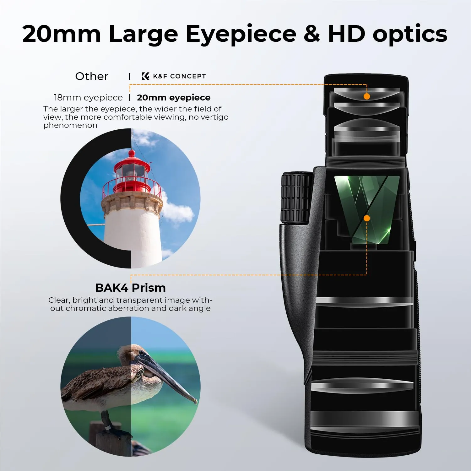 K&F Concept 8-32X50 monocolo zoom IP66 BAK4