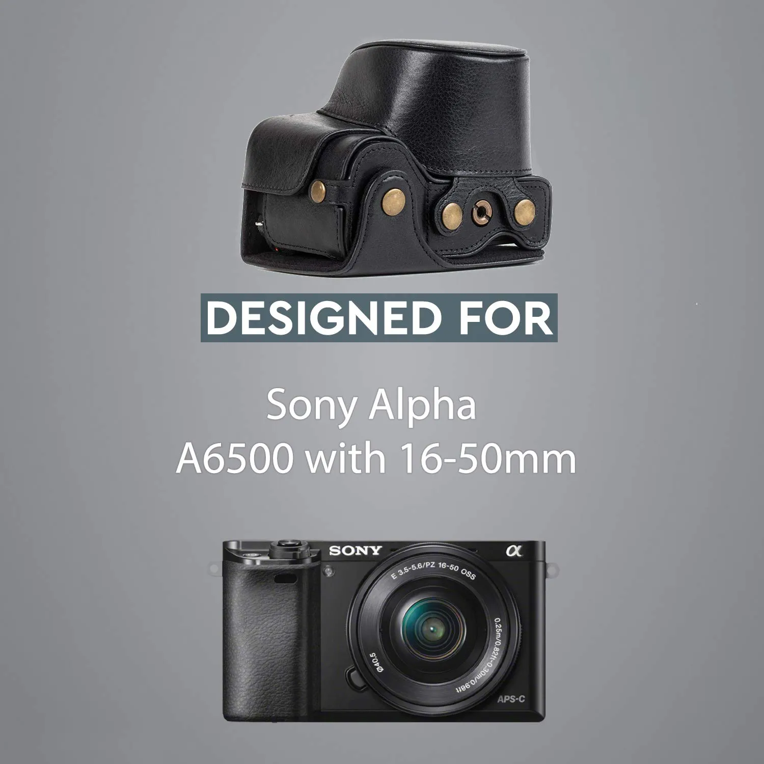 MegaGear MG1236 Ever Ready custodia Sony A6500 vera pelle nera