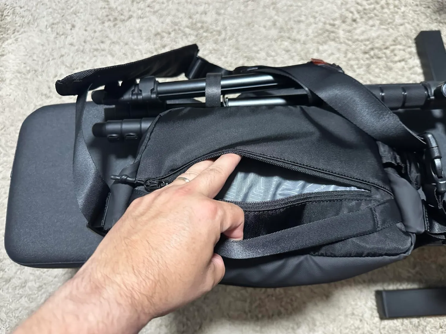 K&F Concept borsa tracolla fotocamera 6L nera divisori