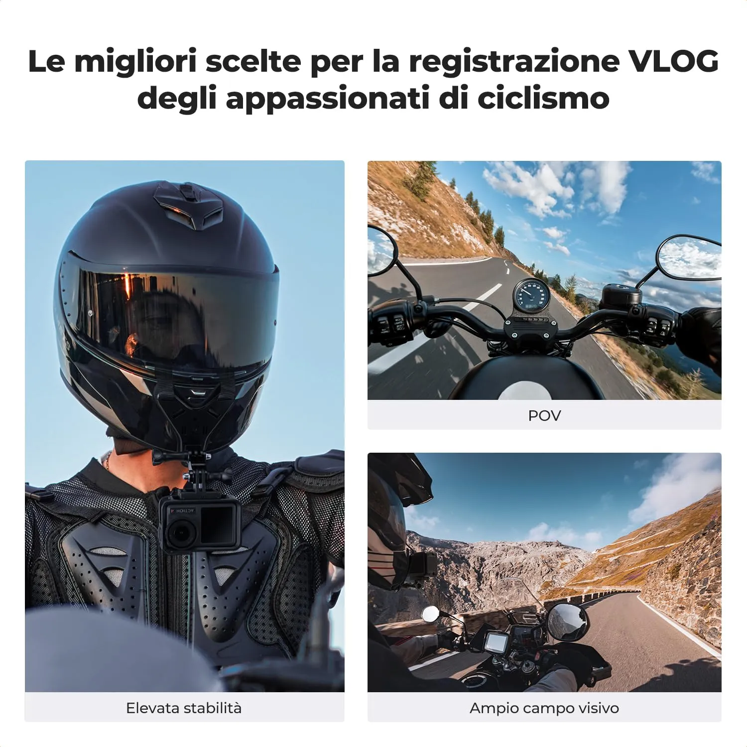K&F Concept supporto mentoniera casco action cam singolo