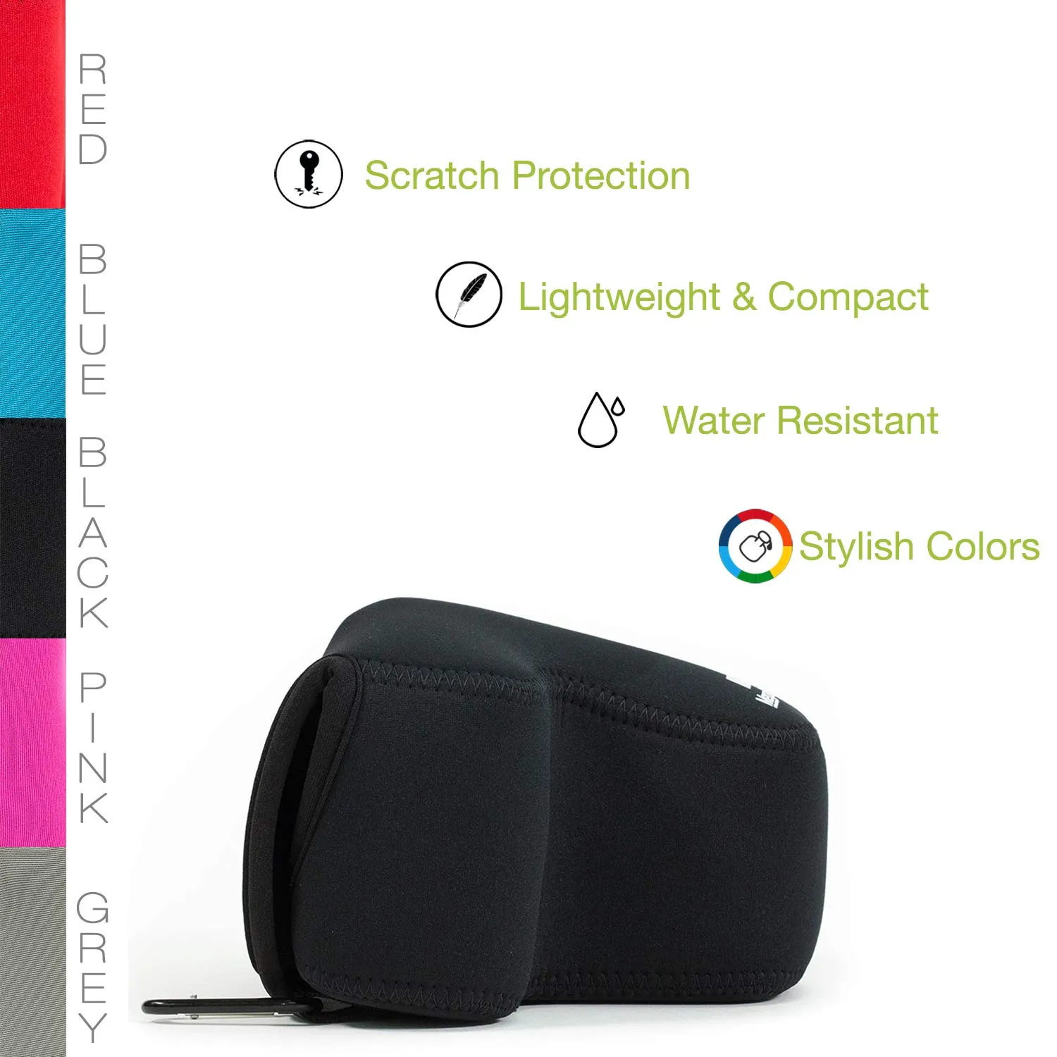 MegaGear Lumix DMC-G85 custodia neoprene nero antipolvere