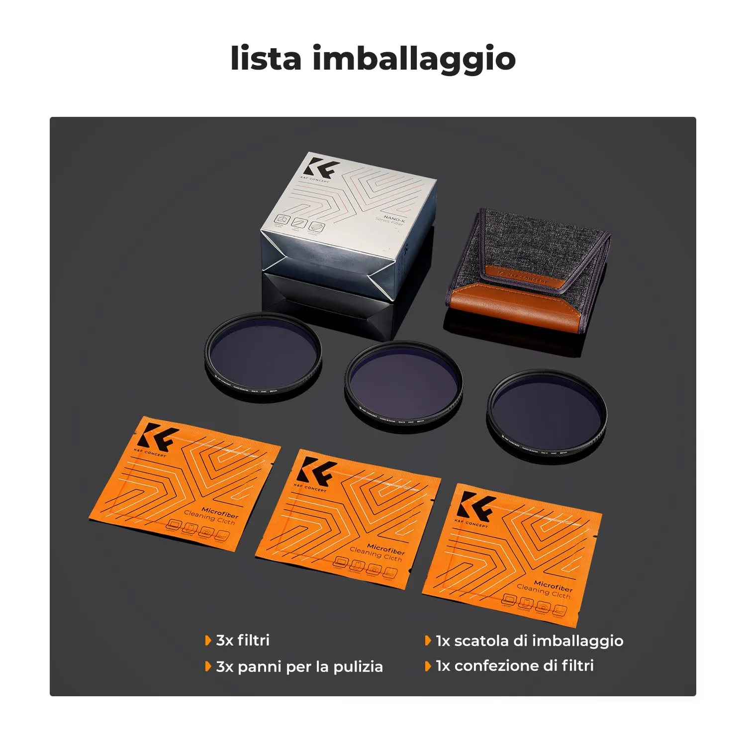 K&F Concept Nano-Klear Kit Filtri Stella 82mm 4+6+8 Punti