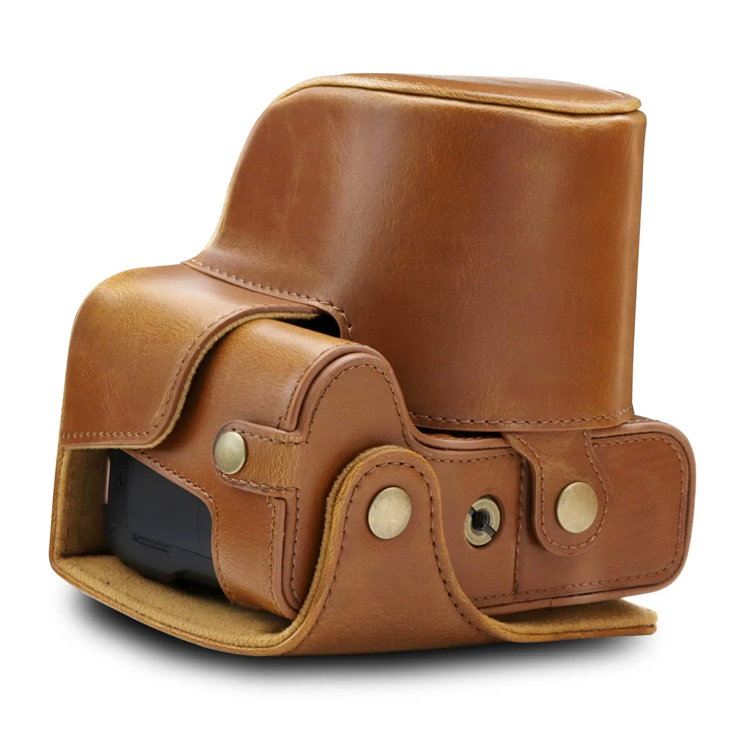 MegaGear Custodia Finta Pelle Canon SX70 HS Marrone Chiaro