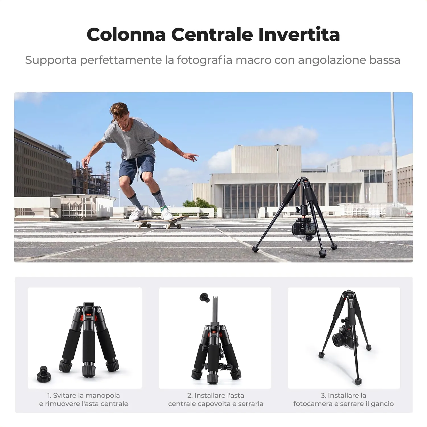 K&F Concept Mini Treppiede Alluminio 55cm 6kg