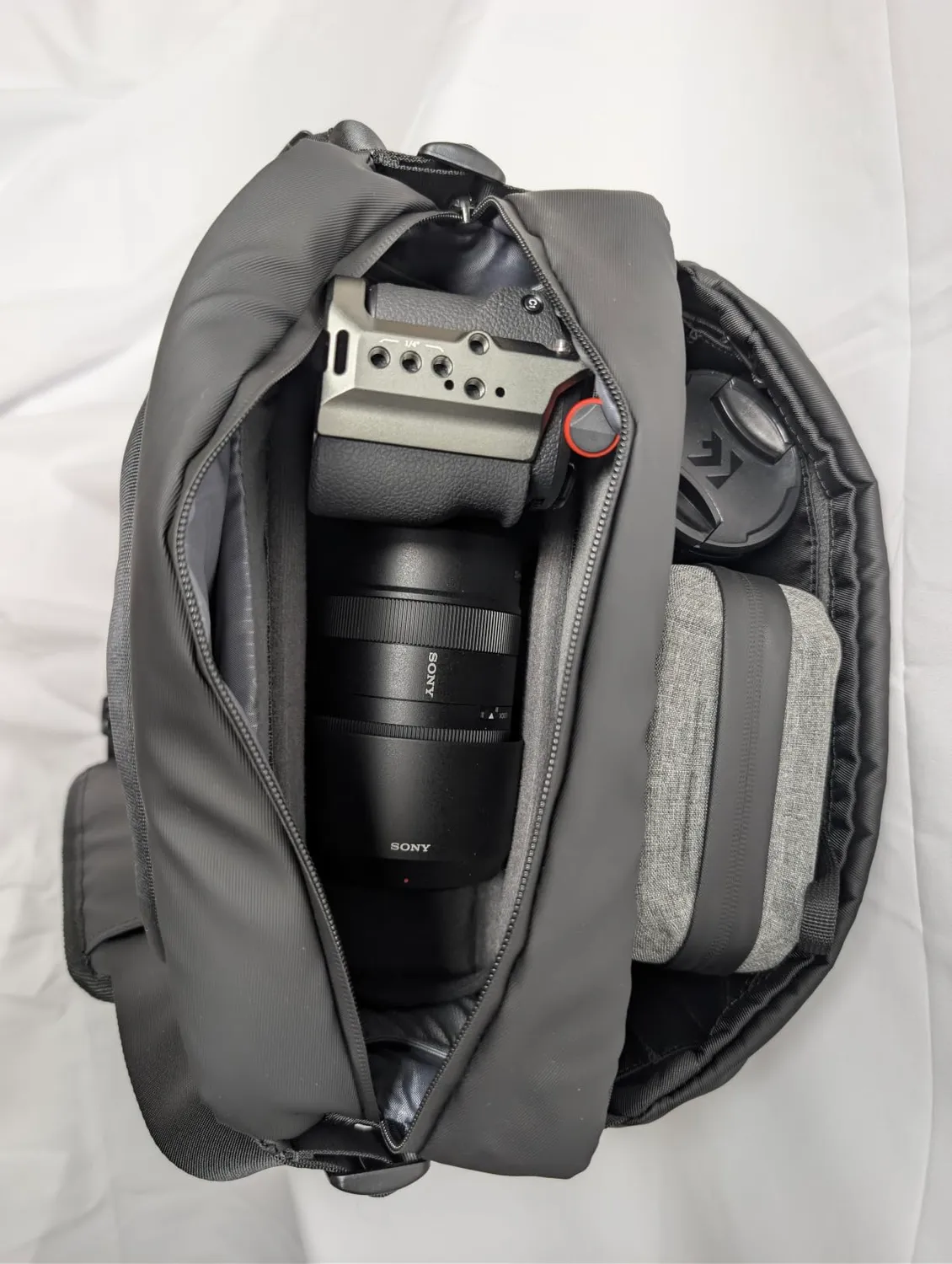 K&F Concept borsa tracolla fotocamera 6L nera divisori
