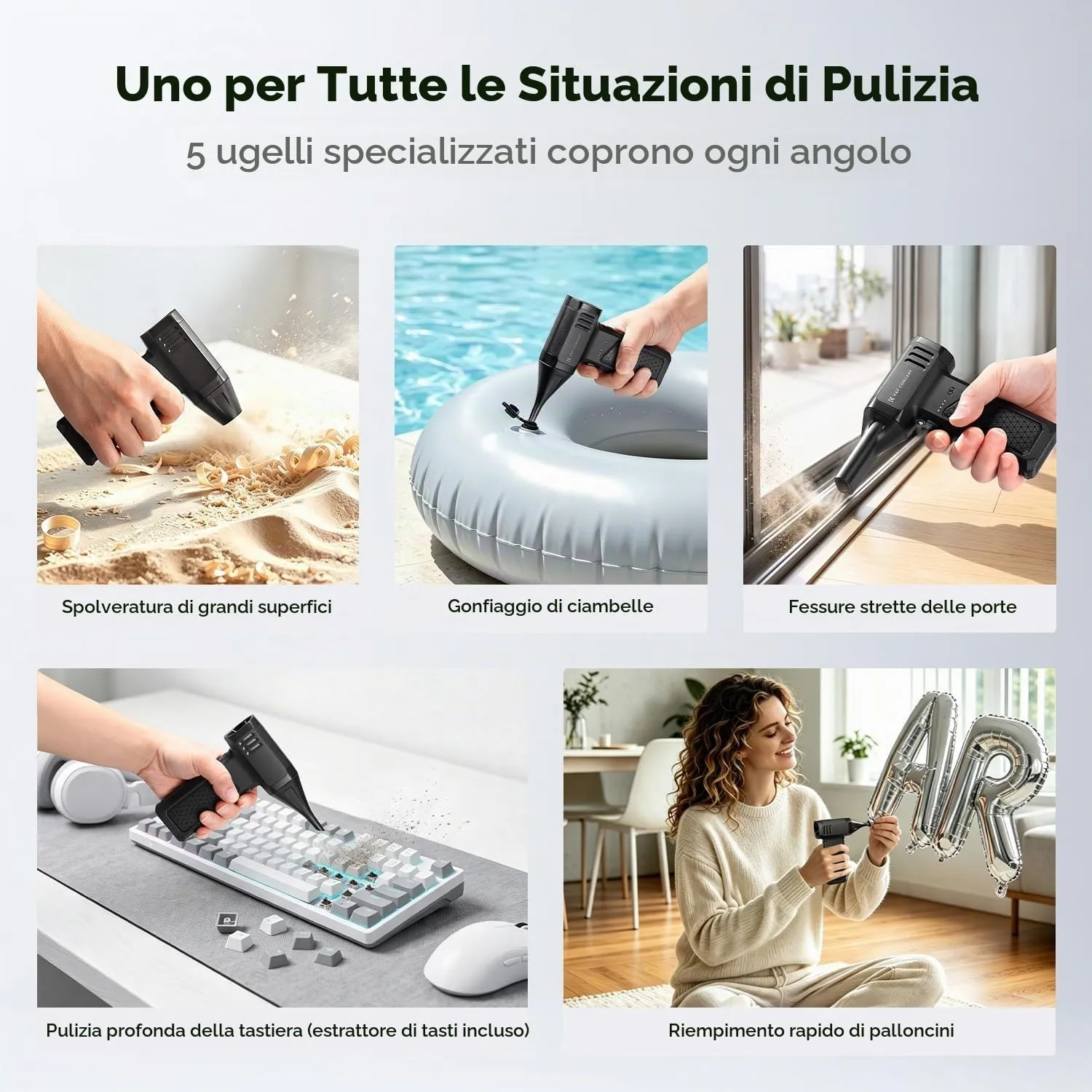 K&F Concept Soffiatore Aria Compressa 110K 3 Velocità LED