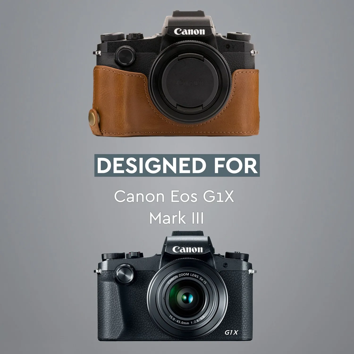 MegaGear MG1389 mezza custodia Canon G1 X III marrone chiaro
