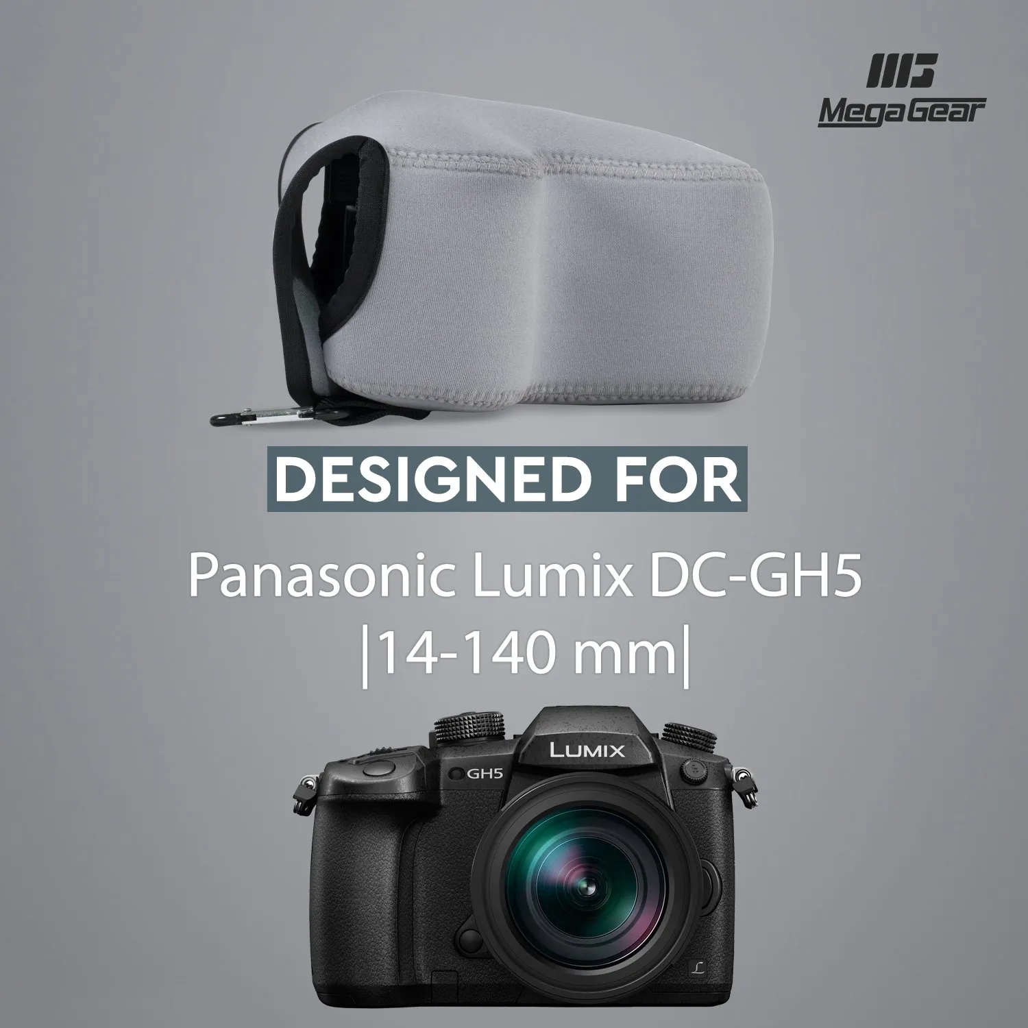 MegaGear MG1373 custodia neoprene Panasonic GH5 grigio
