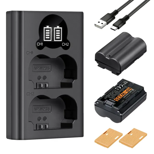 K&F Concept NP-W235 Batteria Doppia con Caricatore LCD Fujifilm