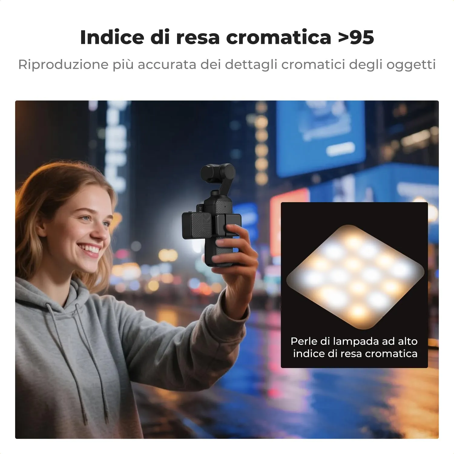 K&F Concept luce magnetica DJI Osmo Pocket 3 LED CRI 95