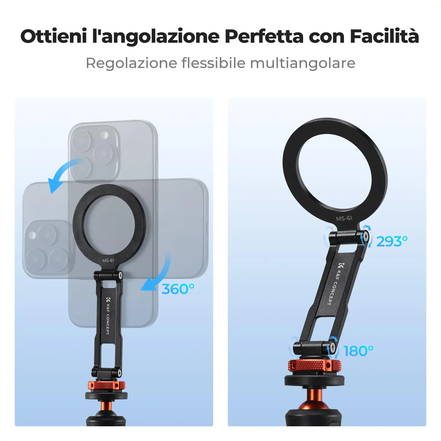 K&F Concept MS-61 supporto magnetico smartphone MagSafe 1/4