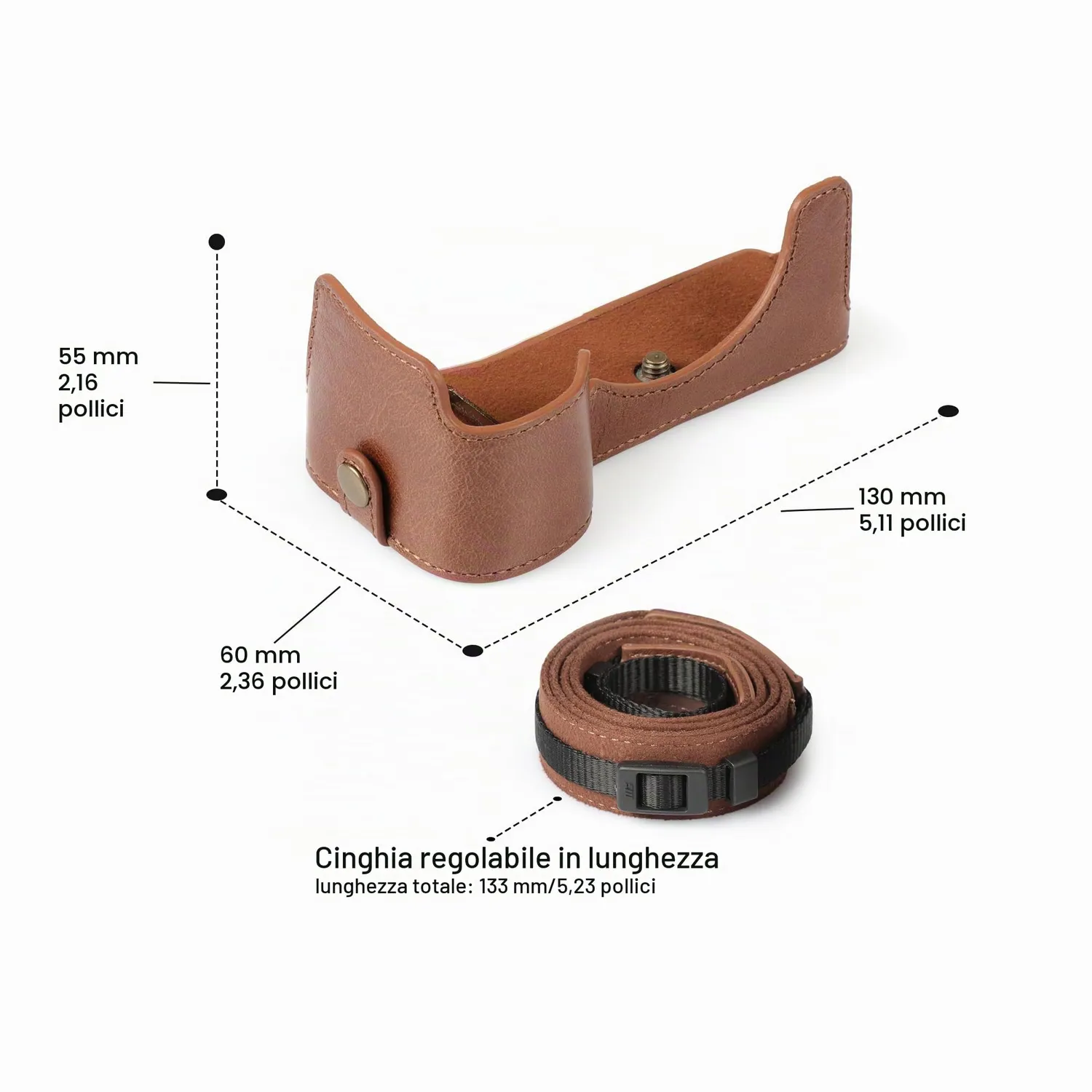 MegaGear custodia pelle Sony A7C II marrone protettiva