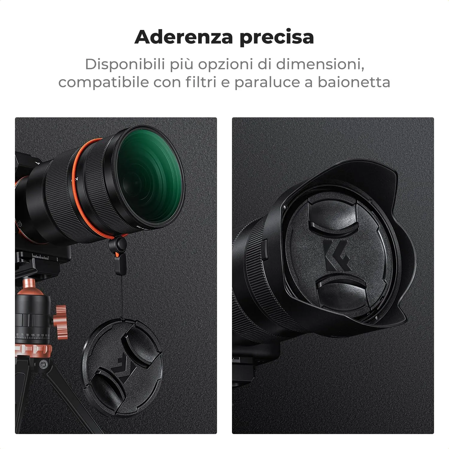 K&F Concept Tappo Obiettivo 55mm Set 2 Pezzi